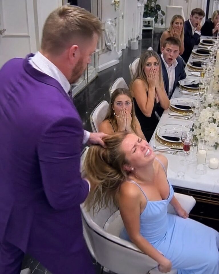 At a fancy dinner, my son-in-law yanked my daughter’s hair because she ordered the “wrong” wine. His father clapped and said, “She needs to know her place.” My daughter wept silently, too scared to move. I stood up, my years of keeping the peace shattering. I didn’t scream. Instead, I did something that silenced the entire restaurant and ended his control forever….